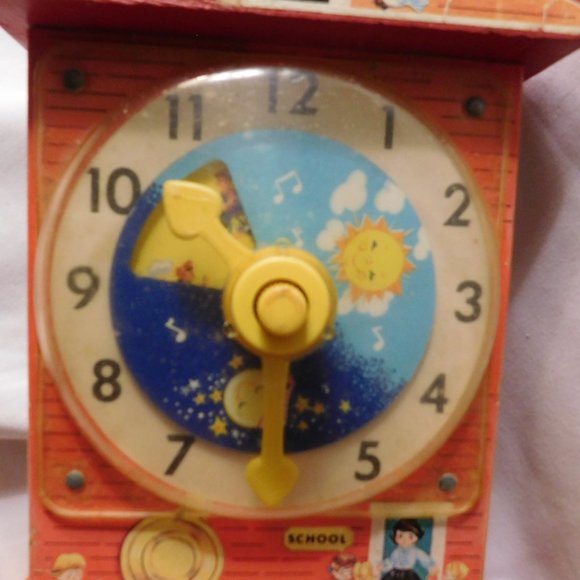 Vintage Fisher Price Music Box Teaching Clock Toy 1968 - Picture 10 of 10